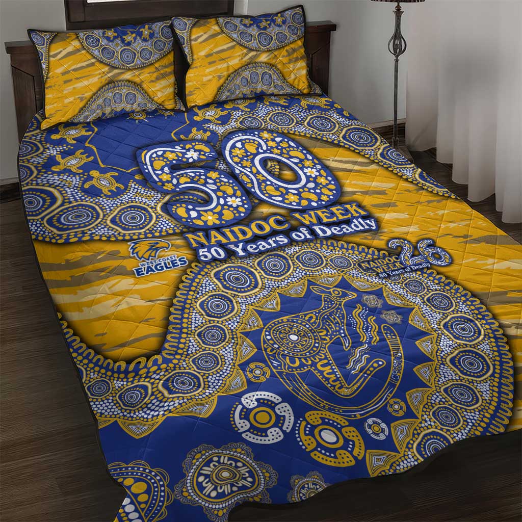 West Coast Eagles NAIDOC Week 2026 Quilt Bed Set Australian Aboriginal Dot Art Dreamtime Pattern Style