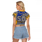 West Coast Eagles NAIDOC Week 2026 Raglan Cropped T Shirt Australian Aboriginal Dot Art Dreamtime Pattern Style
