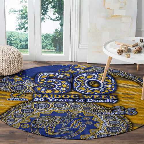 West Coast Eagles NAIDOC Week 2026 Round Carpet Australian Aboriginal Dot Art Dreamtime Pattern Style