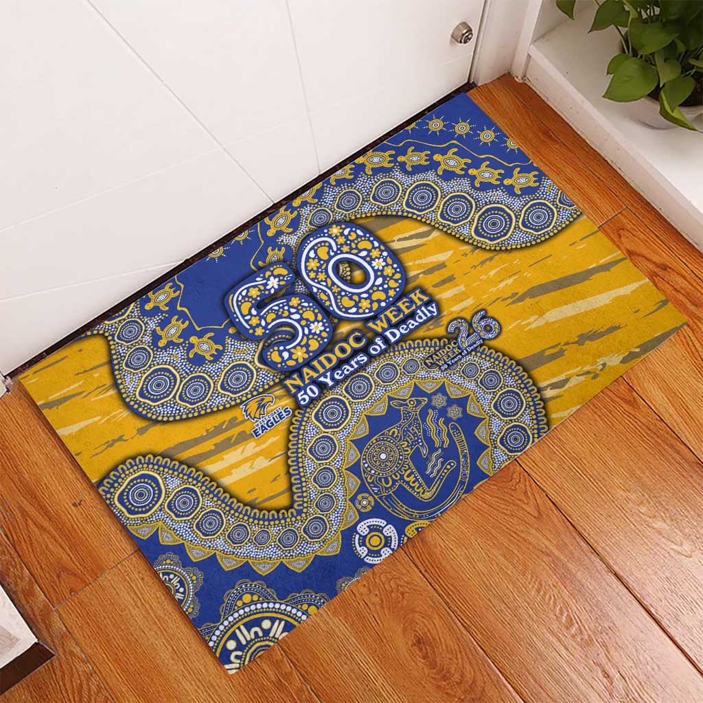 West Coast Eagles NAIDOC Week 2026 Rubber Doormat Australian Aboriginal Dot Art Dreamtime Pattern Style