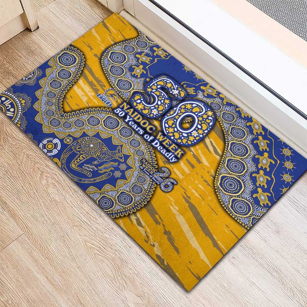 West Coast Eagles NAIDOC Week 2026 Rubber Doormat Australian Aboriginal Dot Art Dreamtime Pattern Style