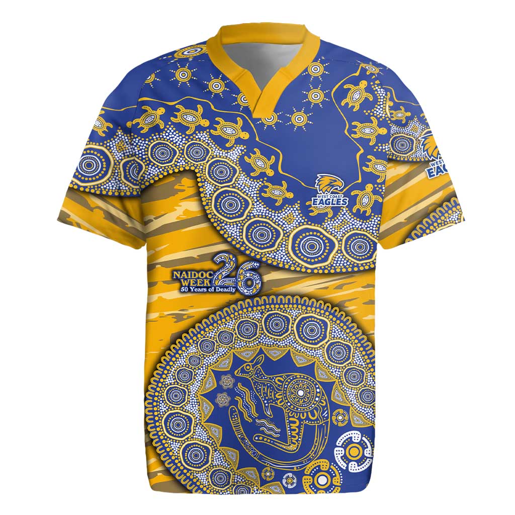 West Coast Eagles NAIDOC Week 2026 Rugby Jersey Australian Aboriginal Dot Art Dreamtime Pattern Style