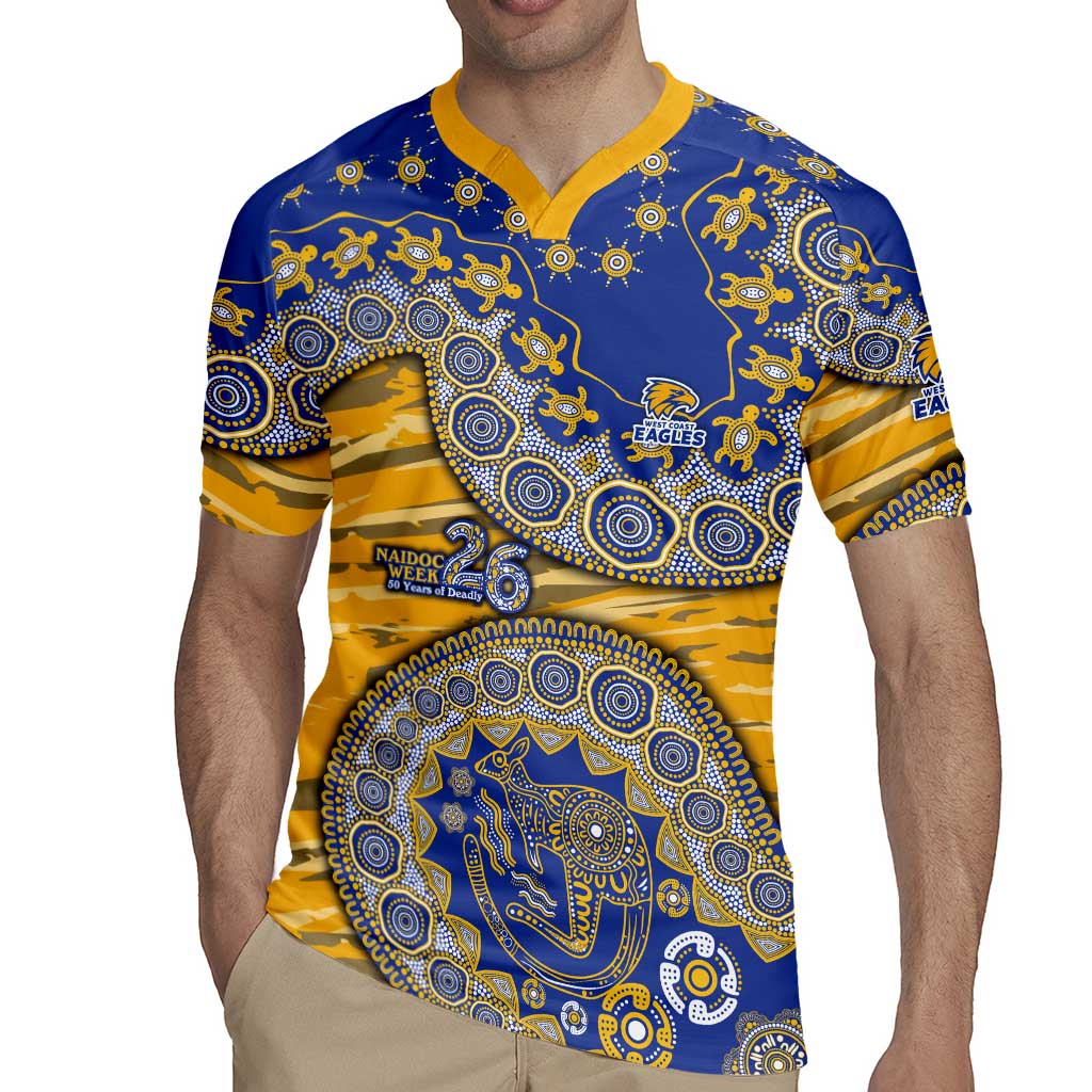 West Coast Eagles NAIDOC Week 2026 Rugby Jersey Australian Aboriginal Dot Art Dreamtime Pattern Style