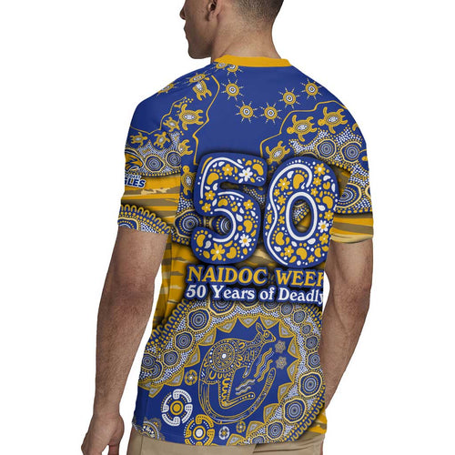 West Coast Eagles NAIDOC Week 2026 Rugby Jersey Australian Aboriginal Dot Art Dreamtime Pattern Style