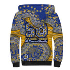 West Coast Eagles NAIDOC Week 2026 Sherpa Hoodie Australian Aboriginal Dot Art Dreamtime Pattern Style