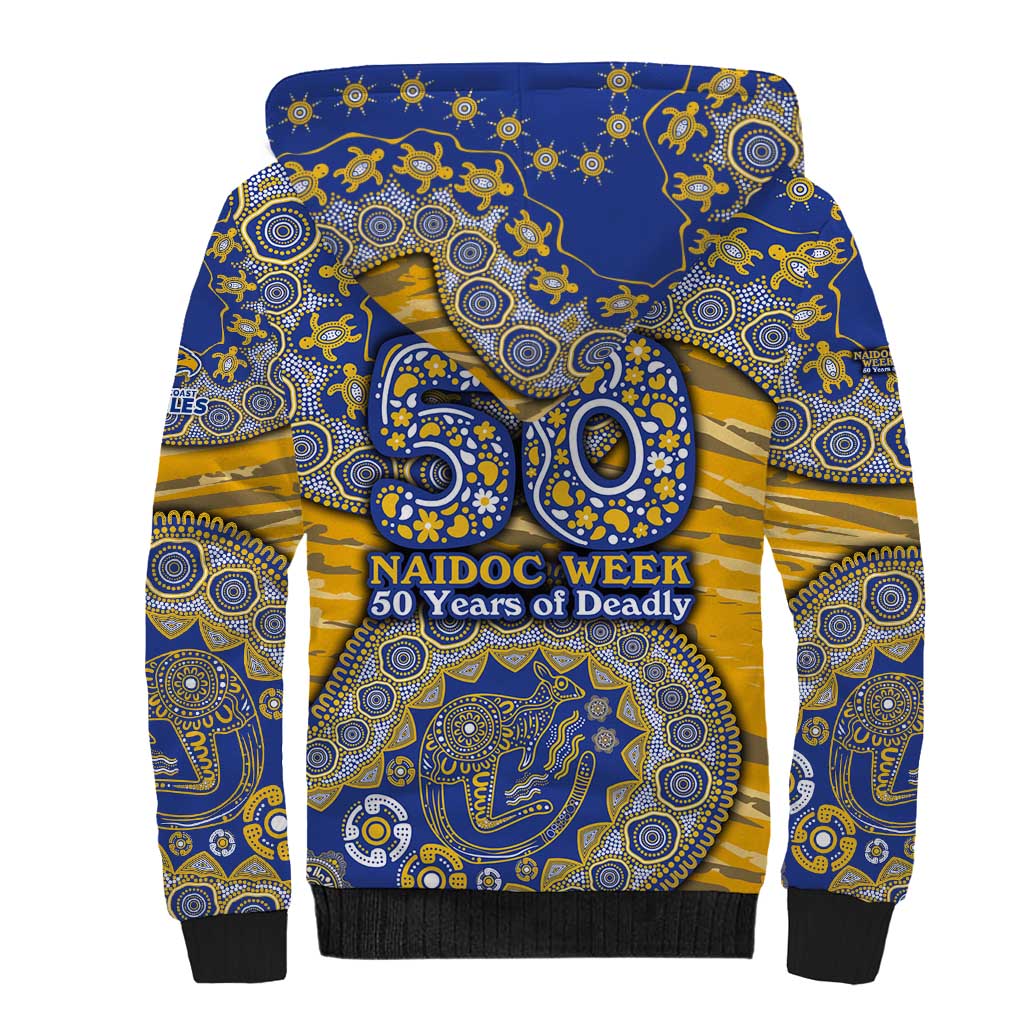 West Coast Eagles NAIDOC Week 2026 Sherpa Hoodie Australian Aboriginal Dot Art Dreamtime Pattern Style