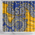 West Coast Eagles NAIDOC Week 2026 Shower Curtain Australian Aboriginal Dot Art Dreamtime Pattern Style