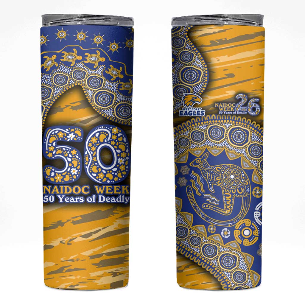 West Coast Eagles NAIDOC Week 2026 Skinny Tumbler Australian Aboriginal Dot Art Dreamtime Pattern Style