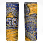 West Coast Eagles NAIDOC Week 2026 Skinny Tumbler Australian Aboriginal Dot Art Dreamtime Pattern Style