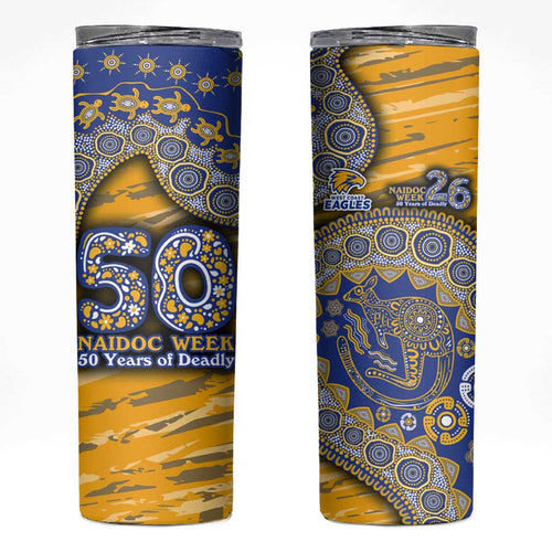 West Coast Eagles NAIDOC Week 2026 Skinny Tumbler Australian Aboriginal Dot Art Dreamtime Pattern Style