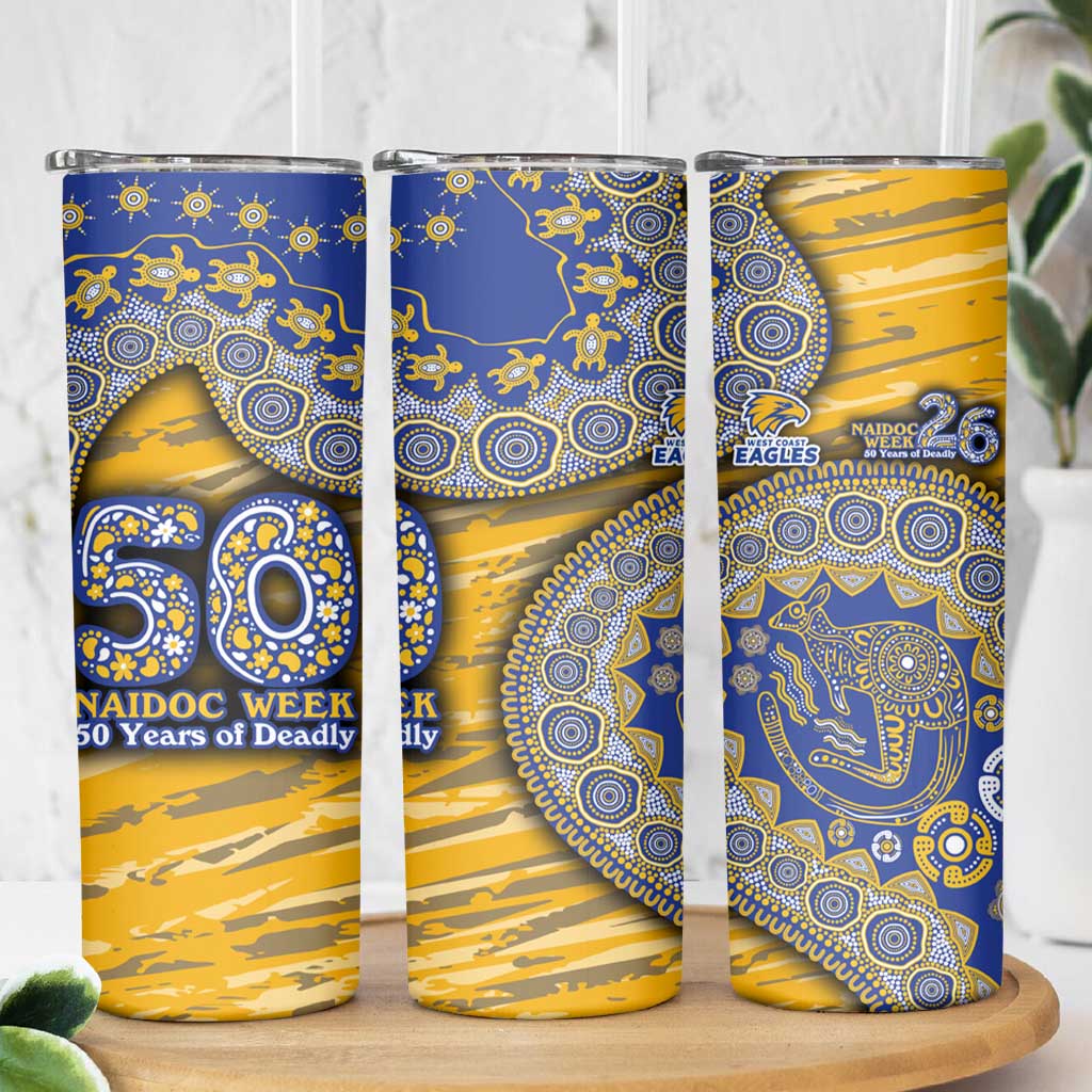West Coast Eagles NAIDOC Week 2026 Skinny Tumbler Australian Aboriginal Dot Art Dreamtime Pattern Style