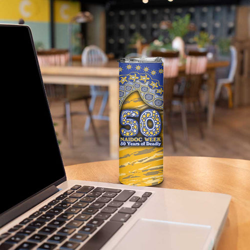 West Coast Eagles NAIDOC Week 2026 Skinny Tumbler Australian Aboriginal Dot Art Dreamtime Pattern Style