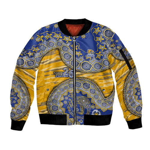 West Coast Eagles NAIDOC Week 2026 Sleeve Zip Bomber Jacket Australian Aboriginal Dot Art Dreamtime Pattern Style