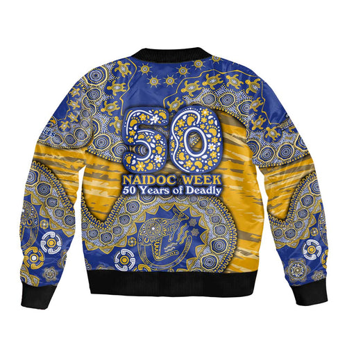 West Coast Eagles NAIDOC Week 2026 Sleeve Zip Bomber Jacket Australian Aboriginal Dot Art Dreamtime Pattern Style