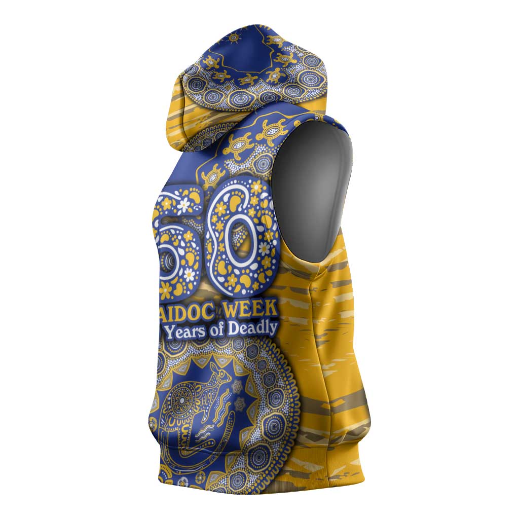 West Coast Eagles NAIDOC Week 2026 Sleeveless Hoodie Australian Aboriginal Dot Art Dreamtime Pattern Style