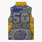 West Coast Eagles NAIDOC Week 2026 Sleeveless Puffer Jacket Australian Aboriginal Dot Art Dreamtime Pattern Style