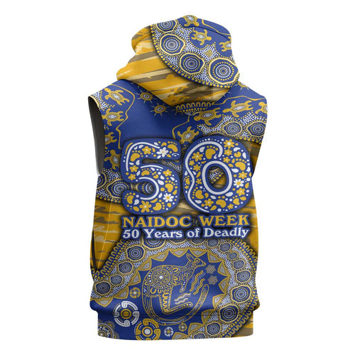 West Coast Eagles NAIDOC Week 2026 Sleeveless Zip Hoodie Australian Aboriginal Dot Art Dreamtime Pattern Style