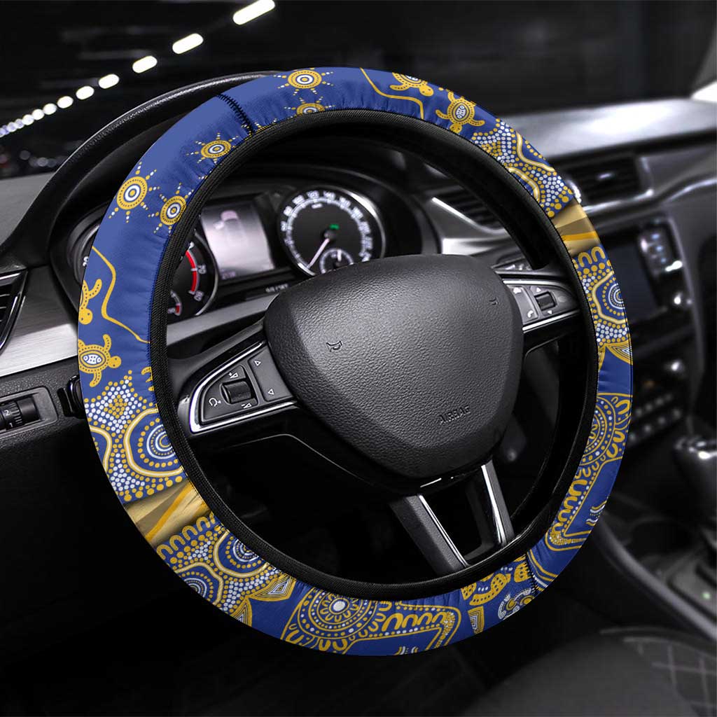 West Coast Eagles NAIDOC Week 2026 Steering Wheel Cover Australian Aboriginal Dot Art Dreamtime Pattern Style