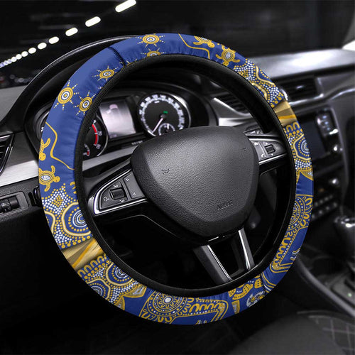 West Coast Eagles NAIDOC Week 2026 Steering Wheel Cover Australian Aboriginal Dot Art Dreamtime Pattern Style