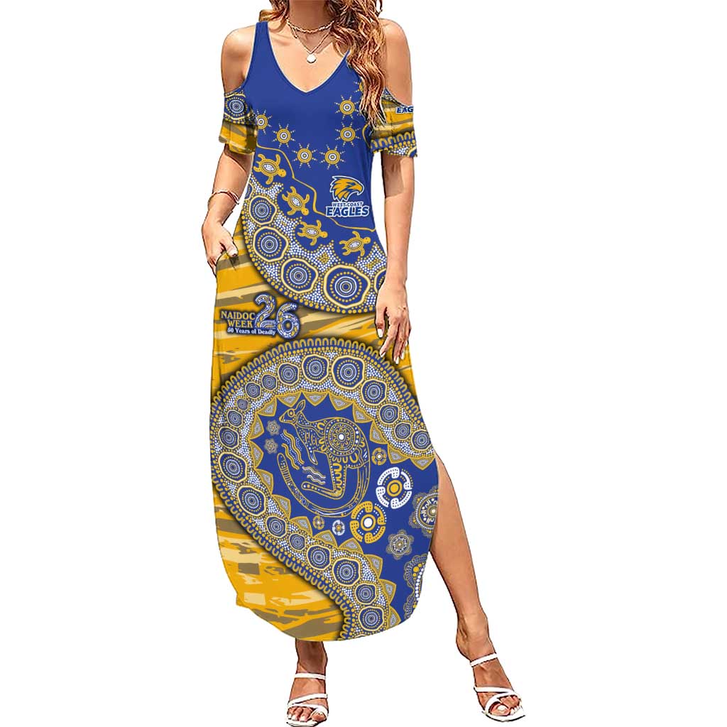 West Coast Eagles NAIDOC Week 2026 Summer Maxi Dress Australian Aboriginal Dot Art Dreamtime Pattern Style