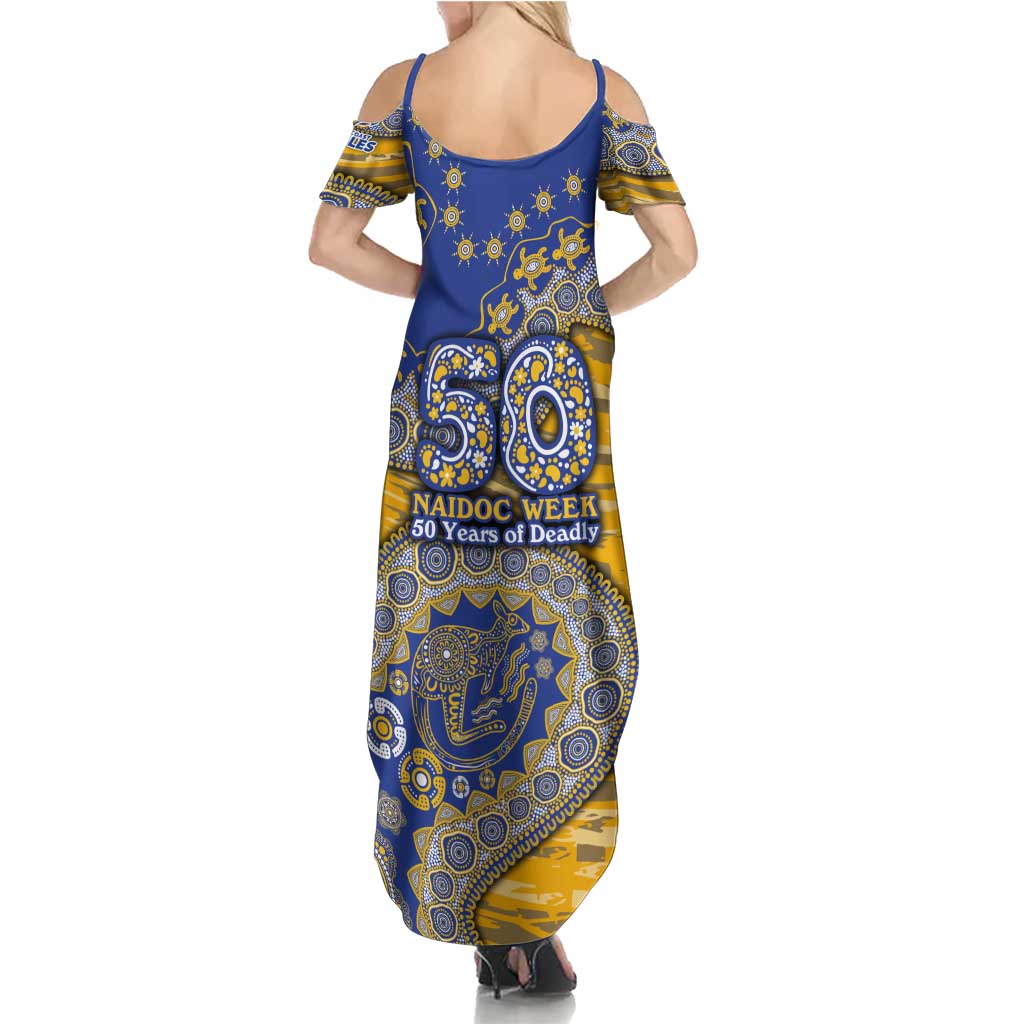 West Coast Eagles NAIDOC Week 2026 Summer Maxi Dress Australian Aboriginal Dot Art Dreamtime Pattern Style