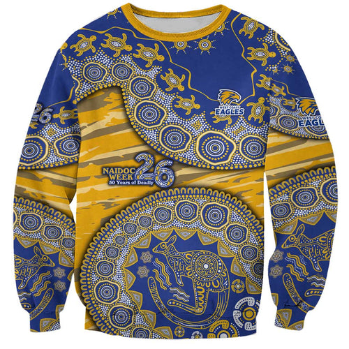 West Coast Eagles NAIDOC Week 2026 Sweatshirt Australian Aboriginal Dot Art Dreamtime Pattern Style