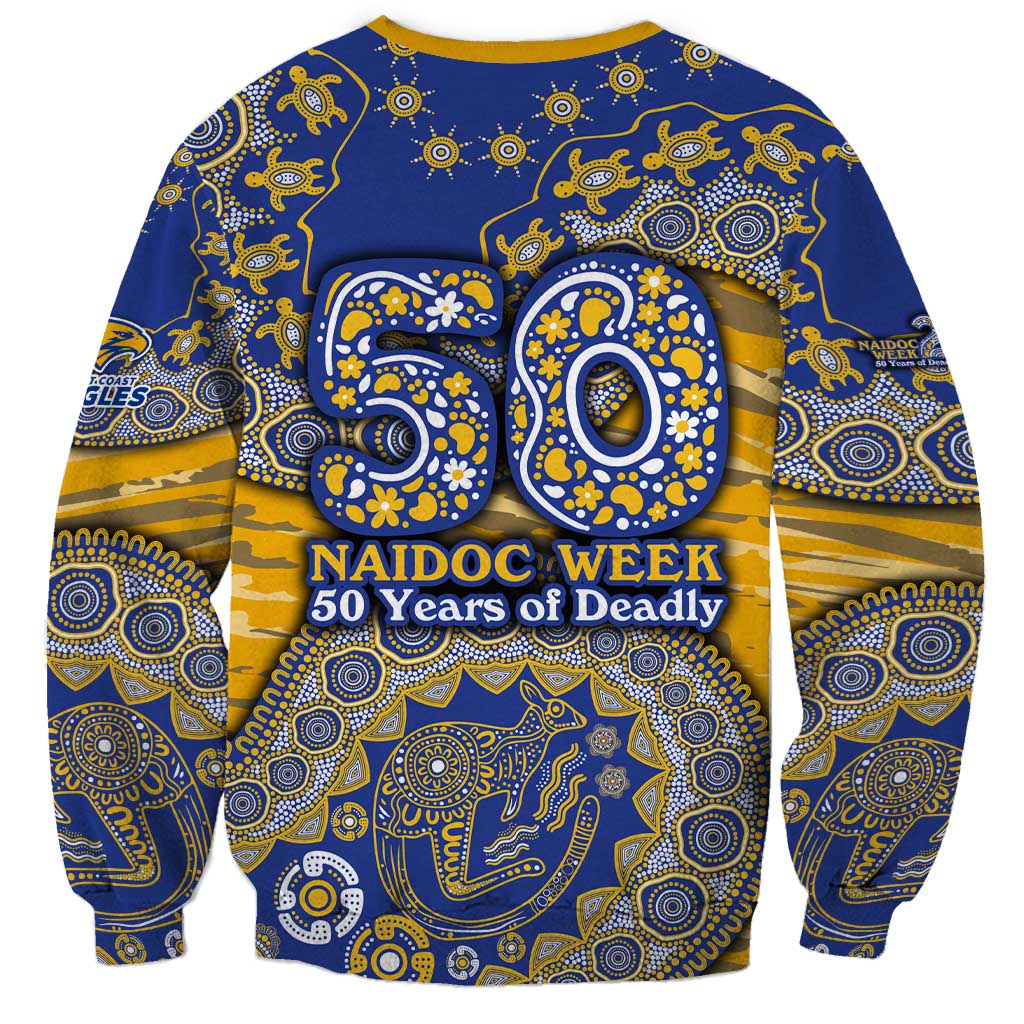 West Coast Eagles NAIDOC Week 2026 Sweatshirt Australian Aboriginal Dot Art Dreamtime Pattern Style