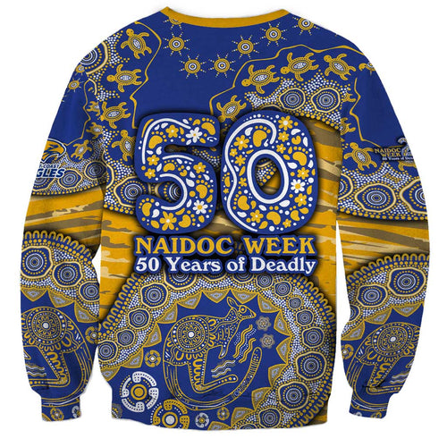 West Coast Eagles NAIDOC Week 2026 Sweatshirt Australian Aboriginal Dot Art Dreamtime Pattern Style
