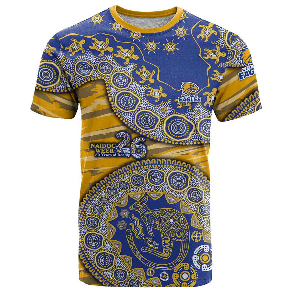 West Coast Eagles NAIDOC Week 2026 T Shirt Australian Aboriginal Dot Art Dreamtime Pattern Style