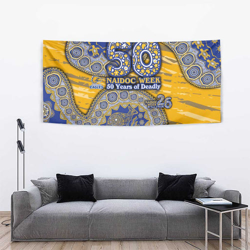 West Coast Eagles NAIDOC Week 2026 Tapestry Australian Aboriginal Dot Art Dreamtime Pattern Style