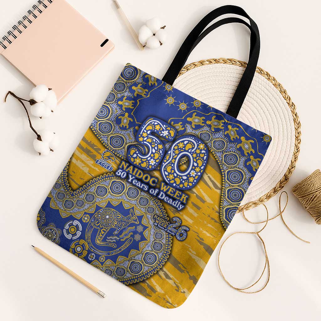 West Coast Eagles NAIDOC Week 2026 Tote Bag Australian Aboriginal Dot Art Dreamtime Pattern Style
