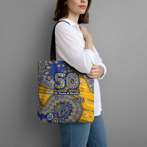 West Coast Eagles NAIDOC Week 2026 Tote Bag Australian Aboriginal Dot Art Dreamtime Pattern Style