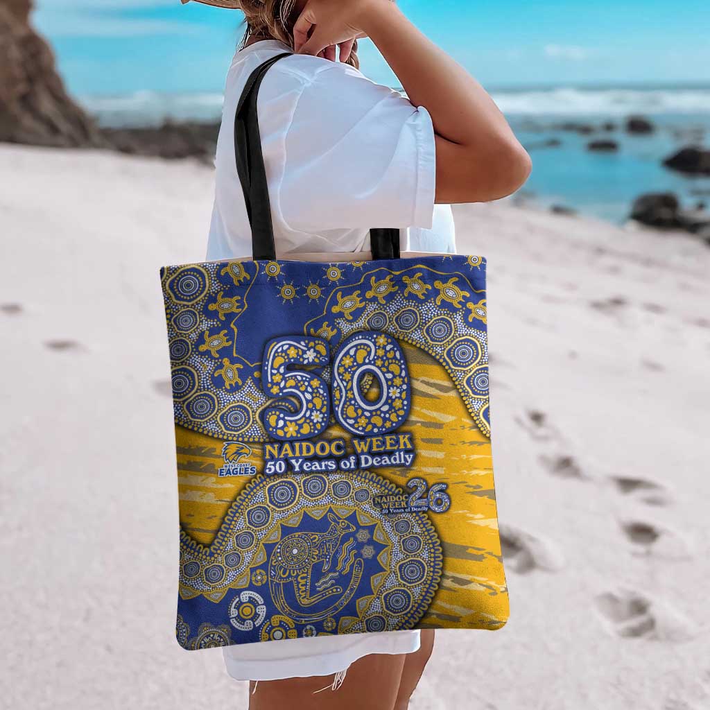 West Coast Eagles NAIDOC Week 2026 Tote Bag Australian Aboriginal Dot Art Dreamtime Pattern Style