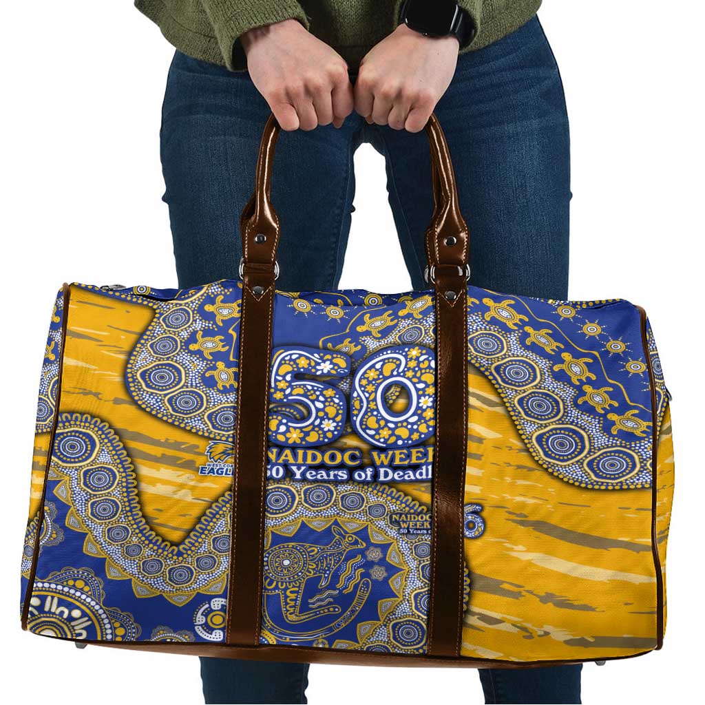 West Coast Eagles NAIDOC Week 2026 Travel Bag Australian Aboriginal Dot Art Dreamtime Pattern Style