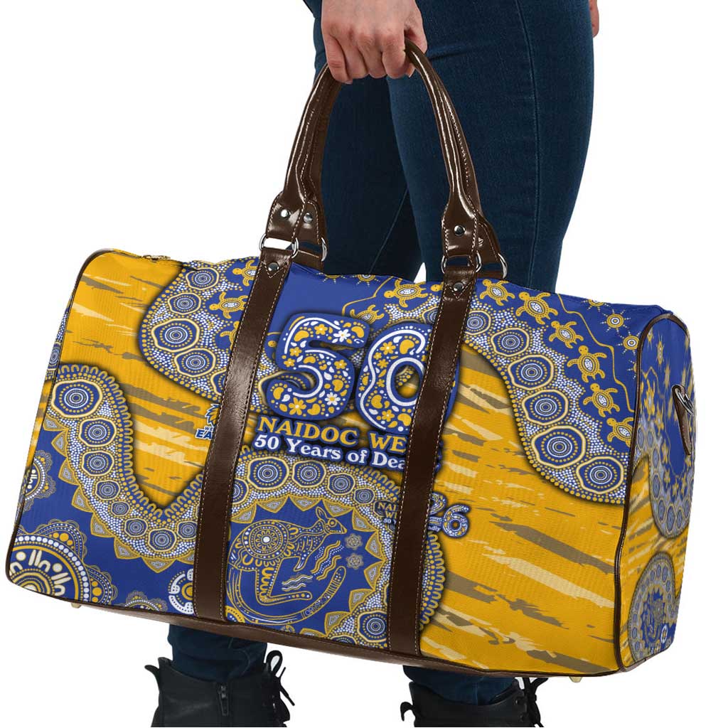 West Coast Eagles NAIDOC Week 2026 Travel Bag Australian Aboriginal Dot Art Dreamtime Pattern Style