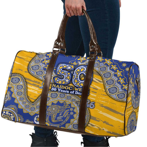West Coast Eagles NAIDOC Week 2026 Travel Bag Australian Aboriginal Dot Art Dreamtime Pattern Style