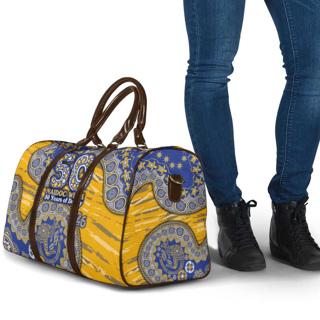 West Coast Eagles NAIDOC Week 2026 Travel Bag Australian Aboriginal Dot Art Dreamtime Pattern Style