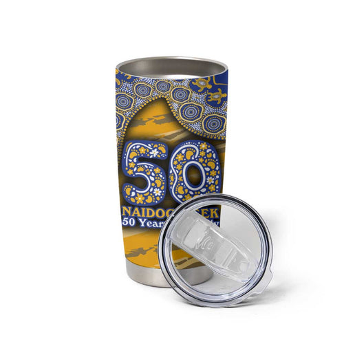 West Coast Eagles NAIDOC Week 2026 Tumbler Cup Australian Aboriginal Dot Art Dreamtime Pattern Style