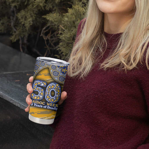 West Coast Eagles NAIDOC Week 2026 Tumbler Cup Australian Aboriginal Dot Art Dreamtime Pattern Style