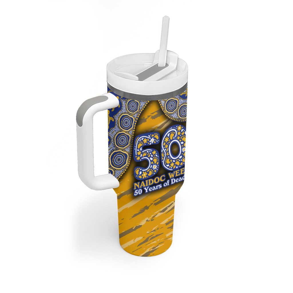 West Coast Eagles NAIDOC Week 2026 Tumbler With Handle Australian Aboriginal Dot Art Dreamtime Pattern Style