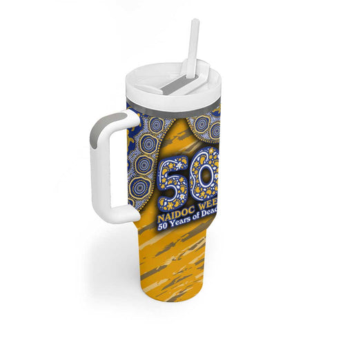 West Coast Eagles NAIDOC Week 2026 Tumbler With Handle Australian Aboriginal Dot Art Dreamtime Pattern Style