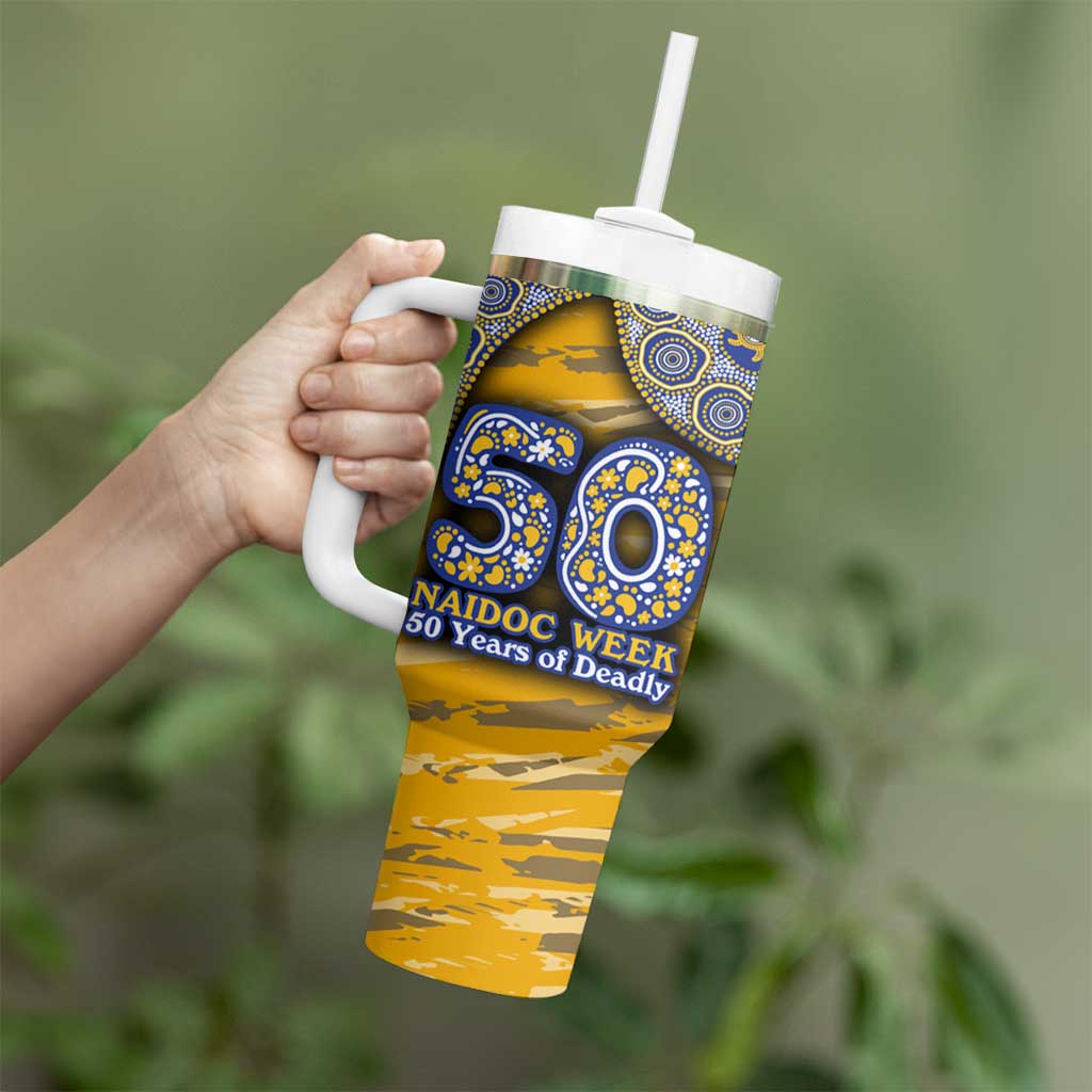 West Coast Eagles NAIDOC Week 2026 Tumbler With Handle Australian Aboriginal Dot Art Dreamtime Pattern Style
