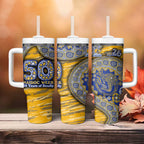 West Coast Eagles NAIDOC Week 2026 Tumbler With Handle Australian Aboriginal Dot Art Dreamtime Pattern Style