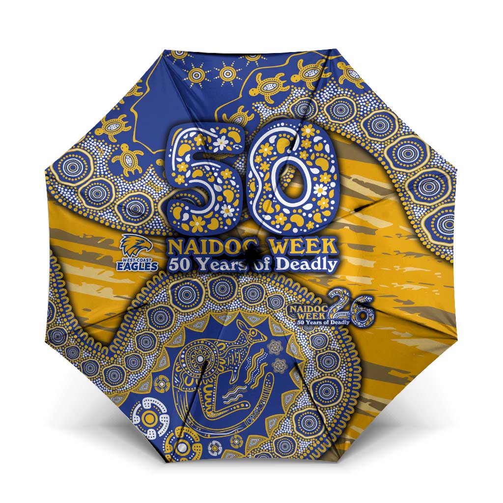 West Coast Eagles NAIDOC Week 2026 Umbrella Australian Aboriginal Dot Art Dreamtime Pattern Style
