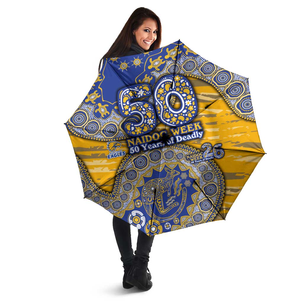 West Coast Eagles NAIDOC Week 2026 Umbrella Australian Aboriginal Dot Art Dreamtime Pattern Style