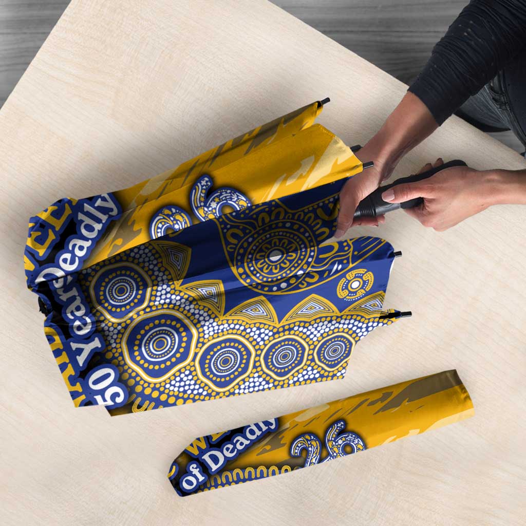 West Coast Eagles NAIDOC Week 2026 Umbrella Australian Aboriginal Dot Art Dreamtime Pattern Style