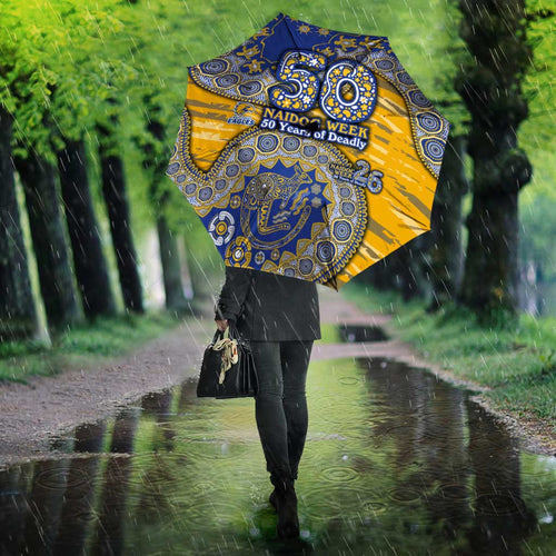West Coast Eagles NAIDOC Week 2026 Umbrella Australian Aboriginal Dot Art Dreamtime Pattern Style