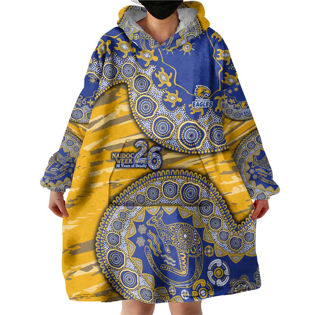 West Coast Eagles NAIDOC Week 2026 Wearable Blanket Hoodie Australian Aboriginal Dot Art Dreamtime Pattern Style