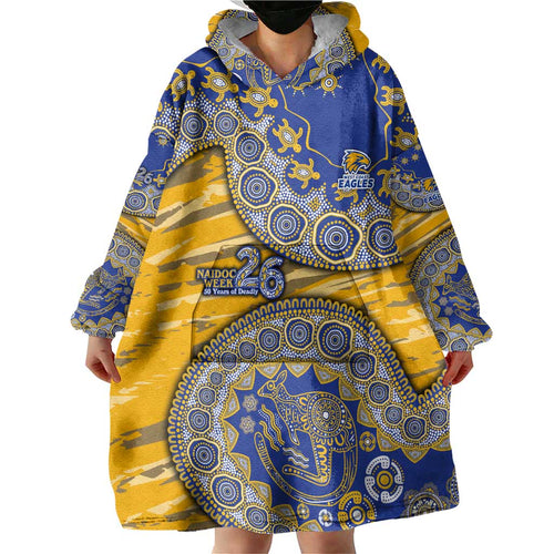 West Coast Eagles NAIDOC Week 2026 Wearable Blanket Hoodie Australian Aboriginal Dot Art Dreamtime Pattern Style