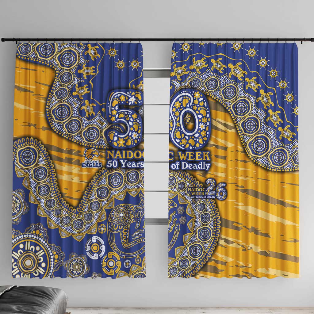 West Coast Eagles NAIDOC Week 2026 Window Curtain Australian Aboriginal Dot Art Dreamtime Pattern Style